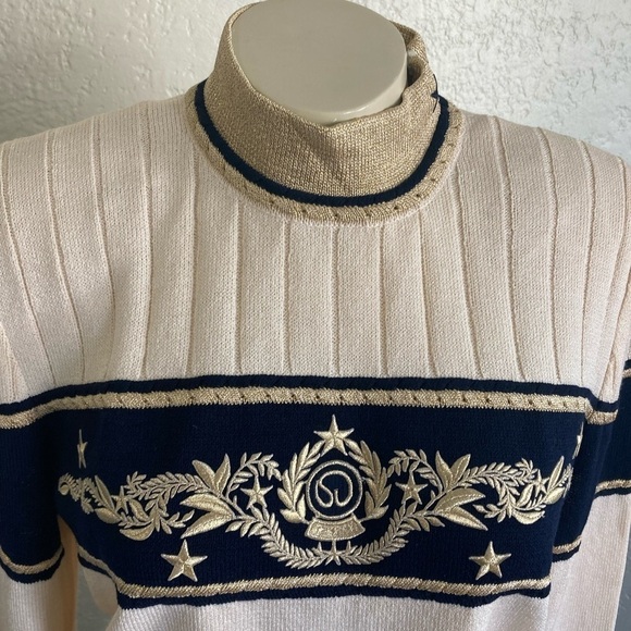 ST . JOHN SM collection by Marie Gray Santana knit sweater As is (yellow dots ) - Picture 5 of 12